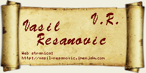 Vasil Resanović vizit kartica